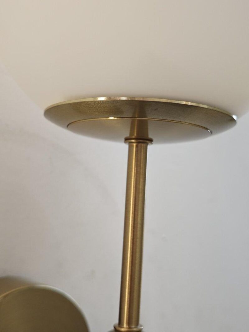 Gold Metal With Milky White Glass Ball Wall Sconce
