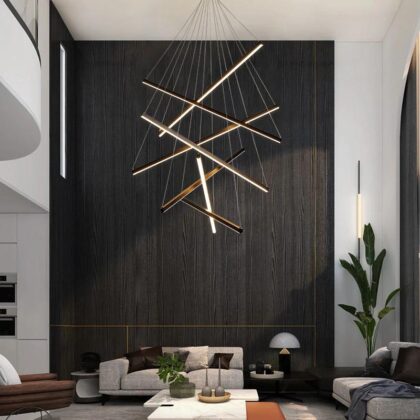 Streifen Modern Black Chandelier