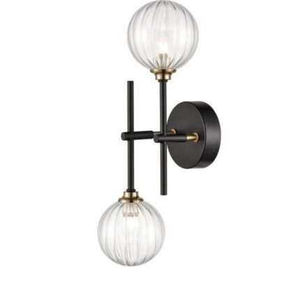Abstraction - 2 Light Fixture - Black And Brass