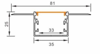 FLUX PLASTER-IN-33 Plaster-In Aluminium LED Profile