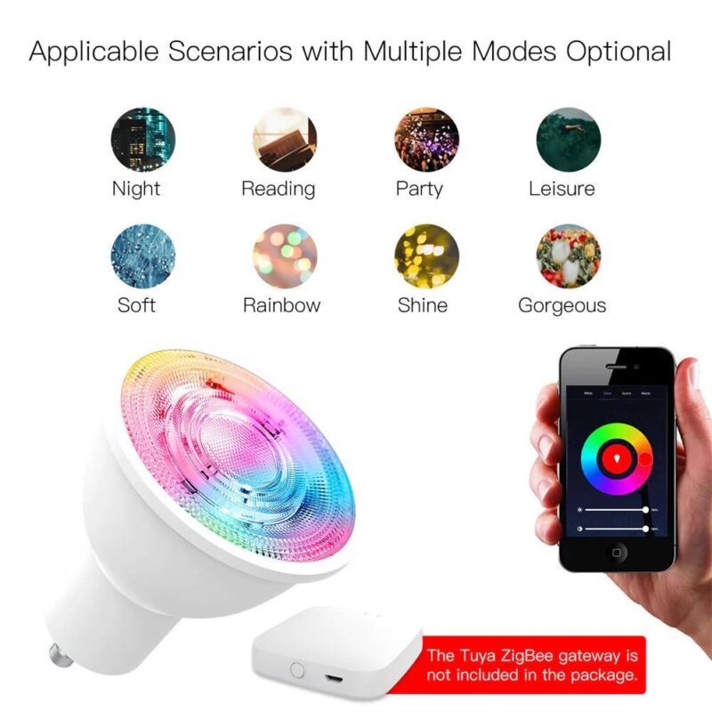 5W Smart GU10 Bulb - Entire RGB + Entire White Spectrum
