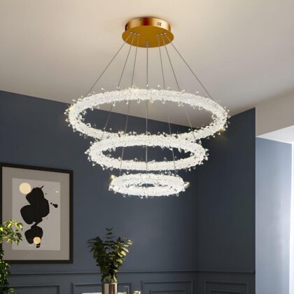Adonis Modern Ring Crystal Chandelier for Living Room - 3 Ring