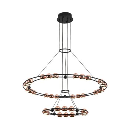 Athena Rose Gold Ball 2 Ring Chandelier