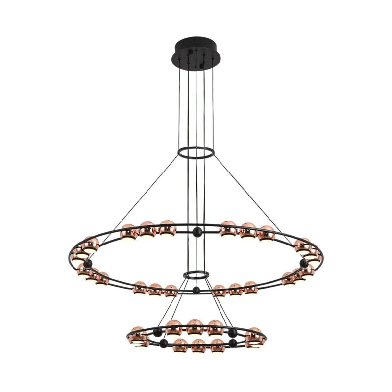 Athena Rose Gold Ball 2 Ring Chandelier