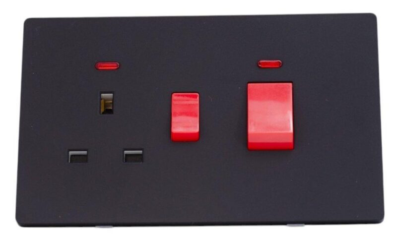 ARC Matt Black Cooker Socket