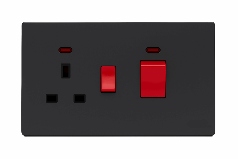 ARC Matt Black Cooker Socket