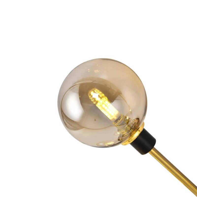 Brass Mid-Century Sputnik Style 5 Light Chandelier