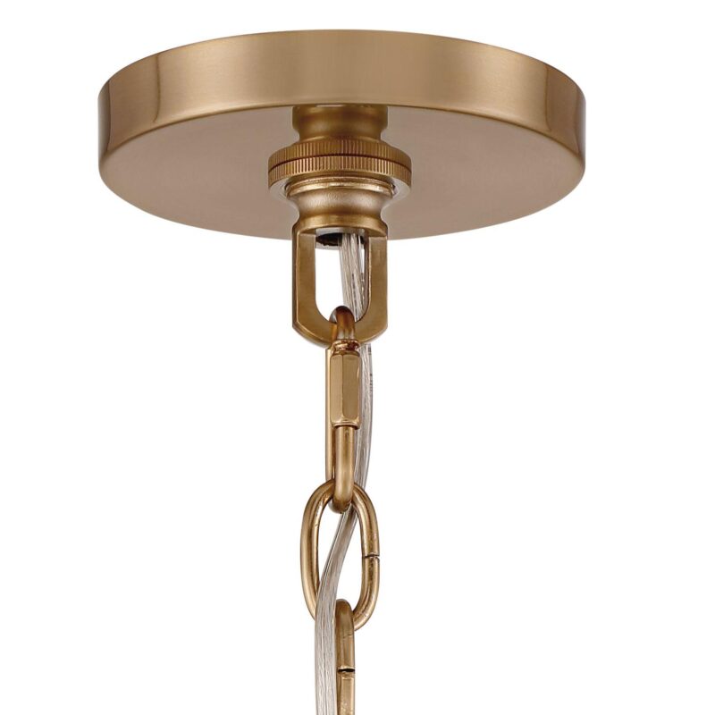Vintage Iron 8 Arm Soft Gold Candelabra Chandelier
