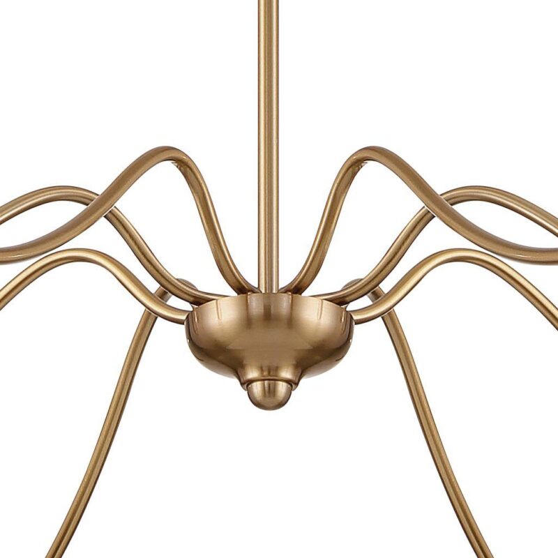 Vintage Iron 8 Arm Soft Gold Candelabra Chandelier