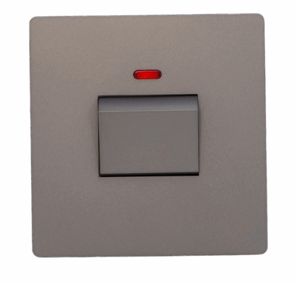 Arc Gray - 45A Double Pole - DP - Switch - Single Plate