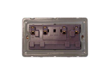 Arc White Double Socket Switch With Neon - British Plug