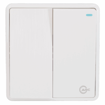 Arc White Light Switch-2Gang-2Way