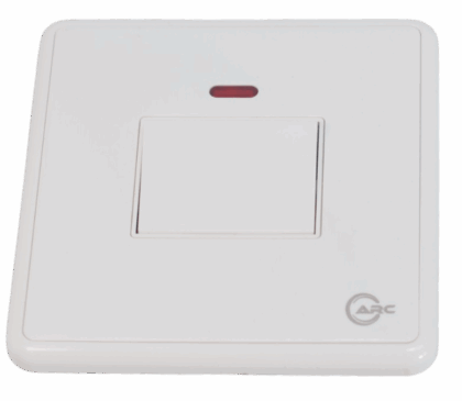Arc White - 45A Double Pole - DP - Switch - Single Plate