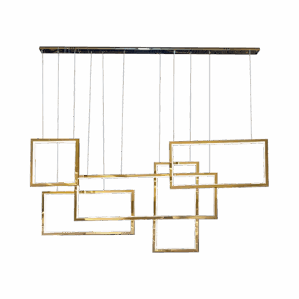 Rectangular Gold LED Chandelier