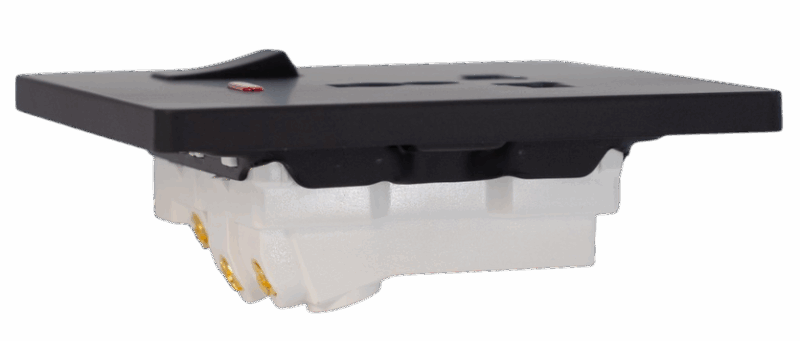 ARC Matt Black Multi Function Single Socket With Neon
