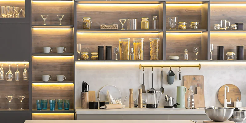FLUX Cabinet aluminium LED profile kit for under-cabinet lighting