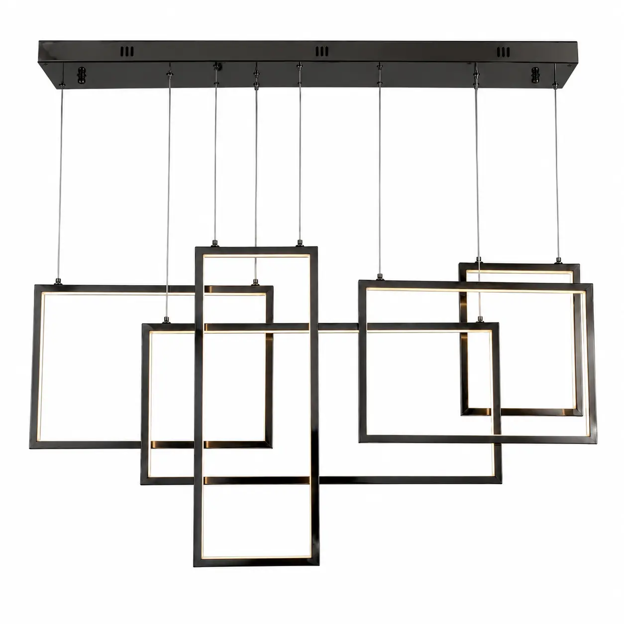 The Dahli Layered LED Chandelier - Lustrous Black