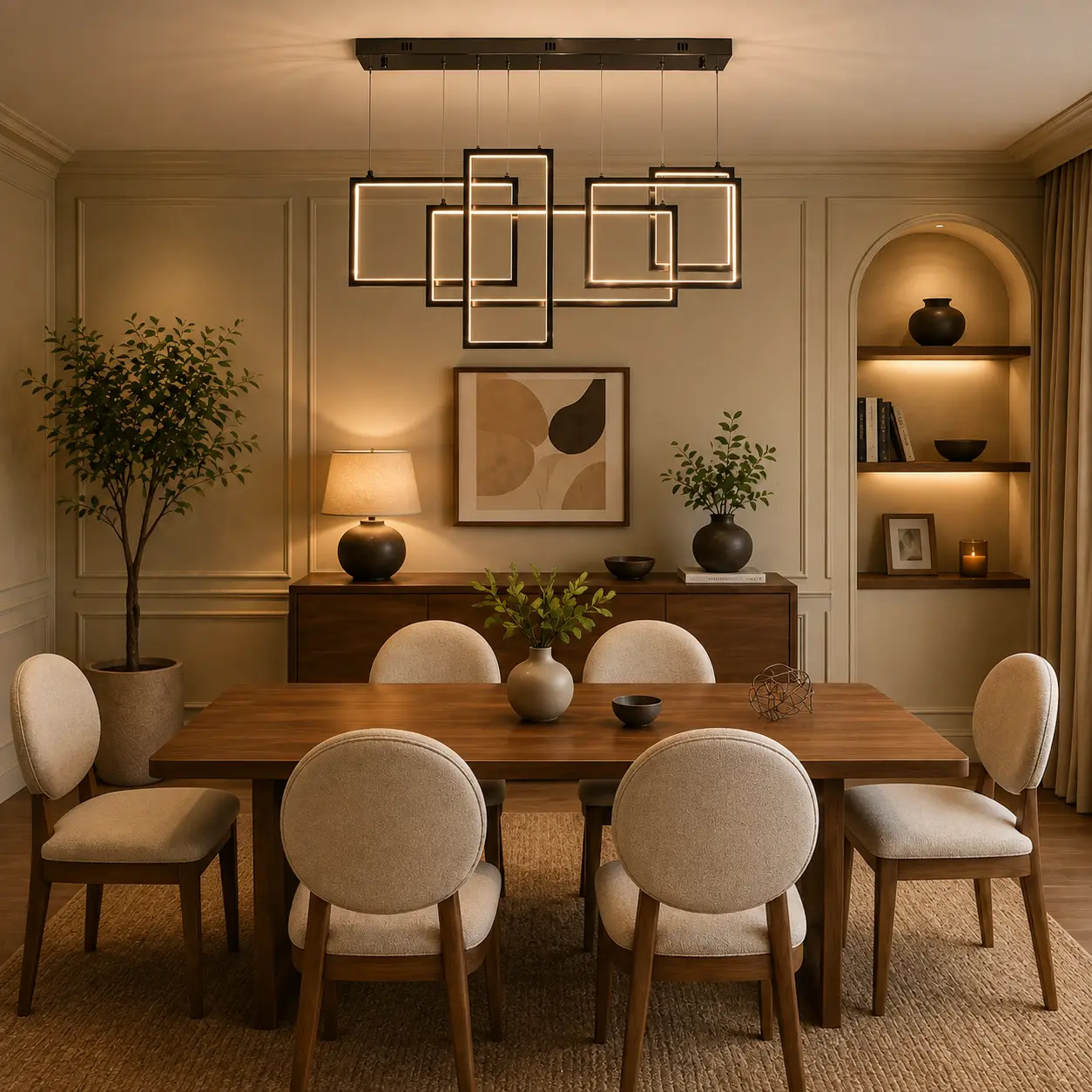 The Dahli Layered LED Chandelier - Lustrous Black