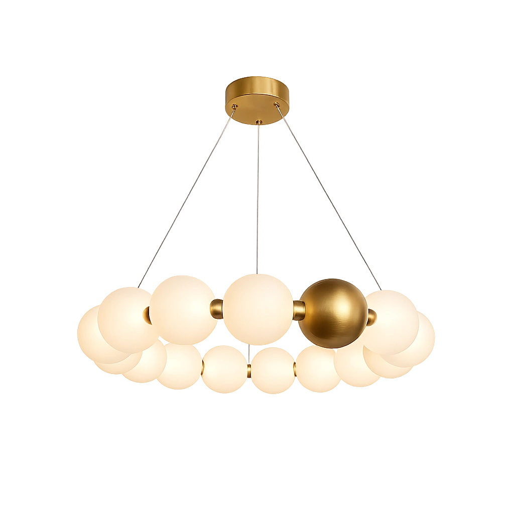 The Comet 620mm Wide Frosted Globe Chandelier