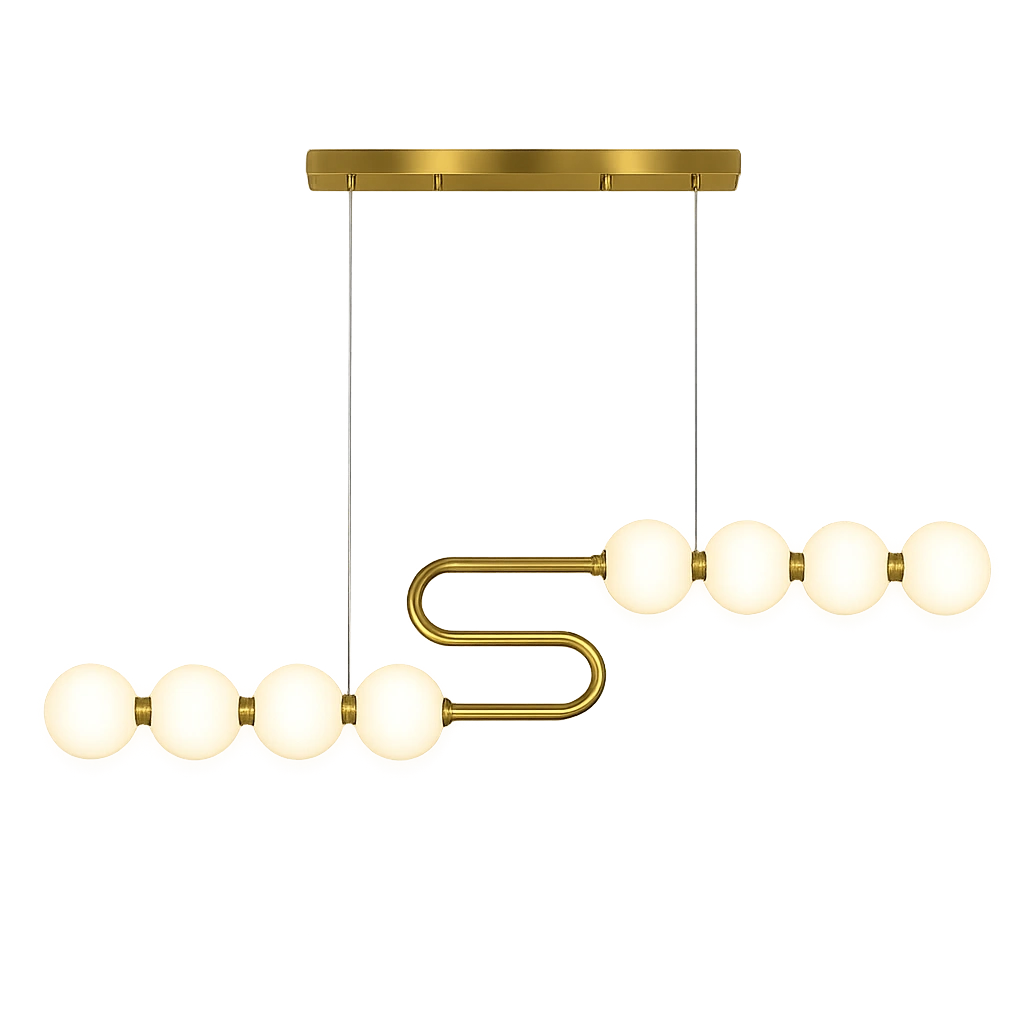 The Dune 1200mm Long Linear Bubble Glass Pendant Light