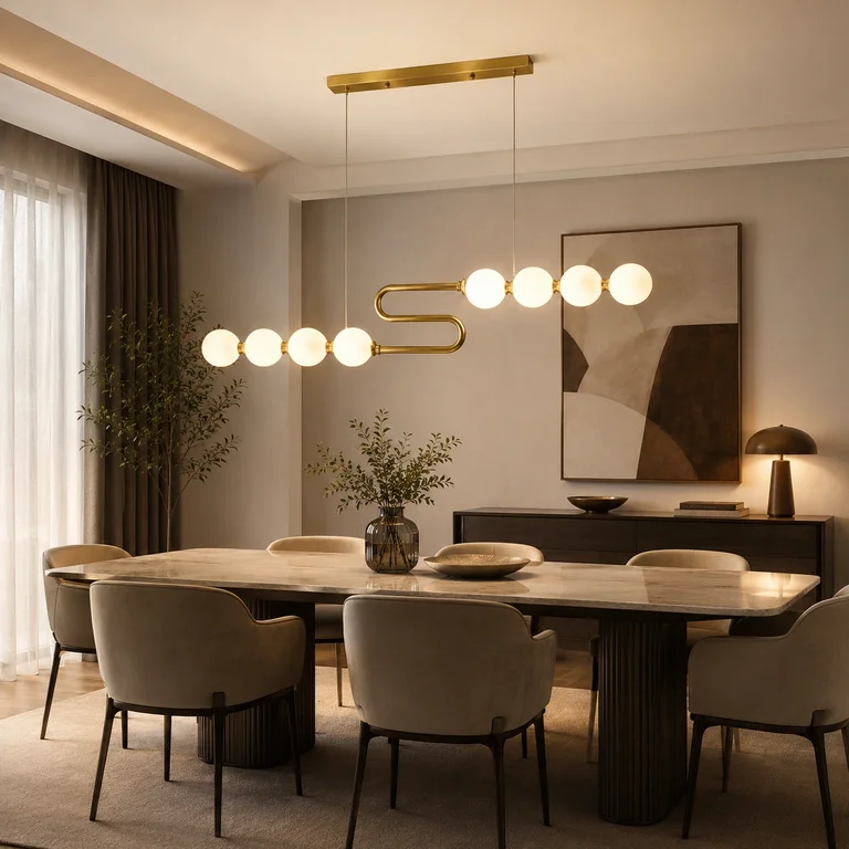 The Dune 1200mm Long Linear Bubble Glass Pendant Light