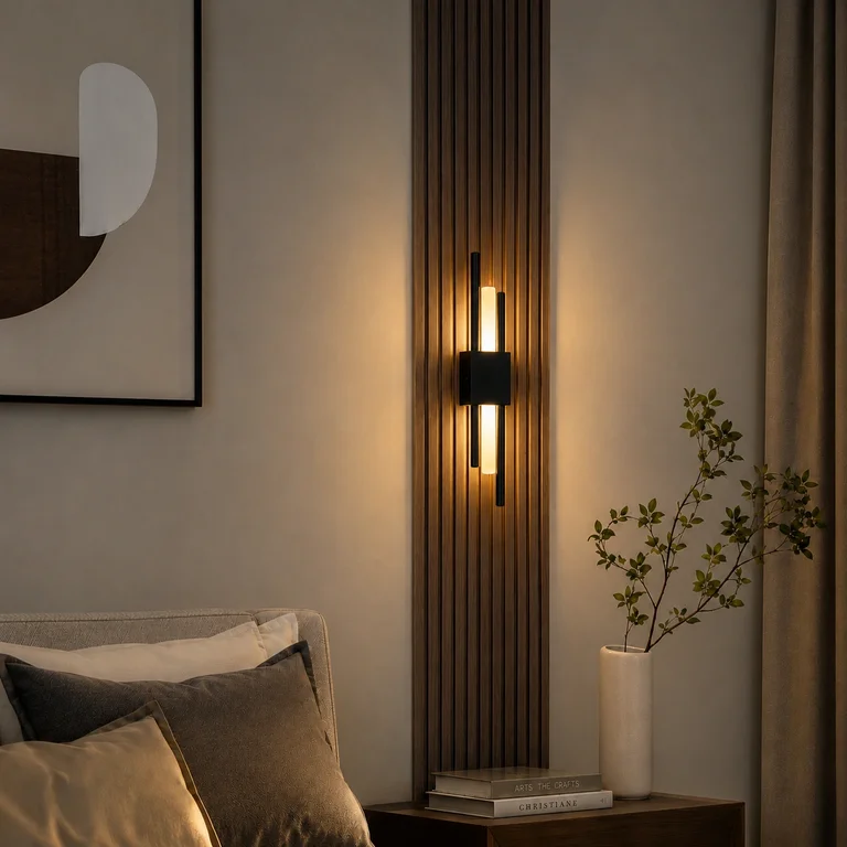The Acrylic Matte Black Linear 20" Long 1-Light Modern Minimalist Wall Lamp - Black - Iron & Acrylic