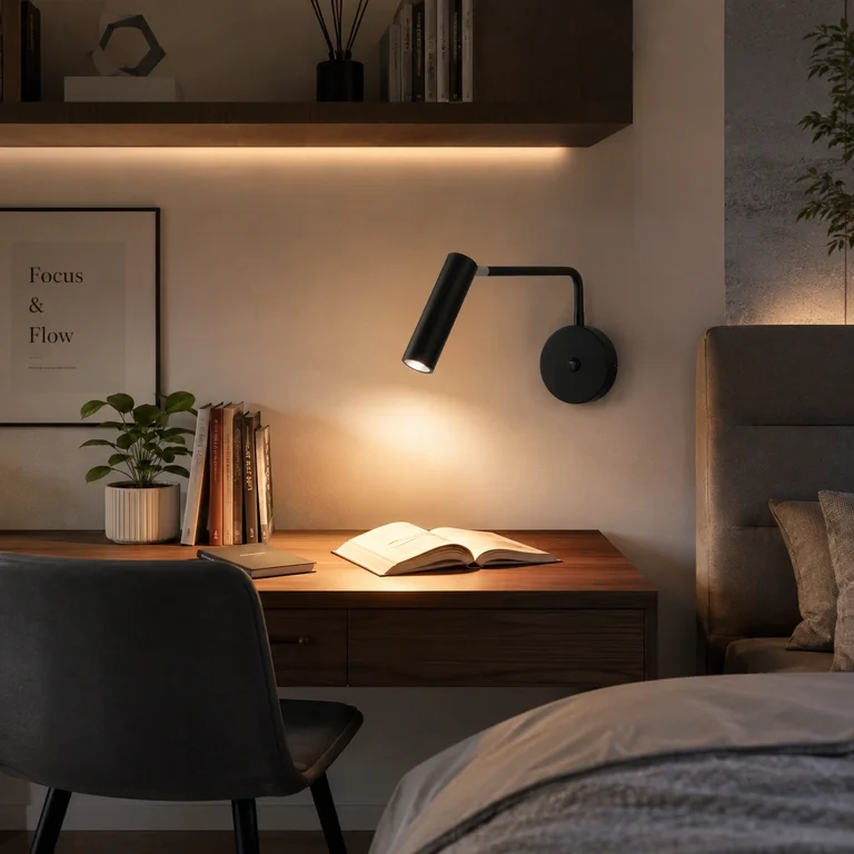 The Toggle 300mm Long Adjustable Spot Wall Light - Matte Black Iron