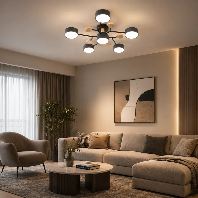 The Nucleus 1100mm Wide Molecular Semi-Flush Ceiling Light