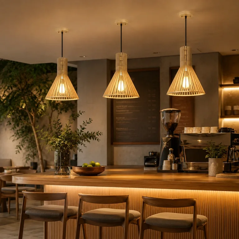 The Merritt Wooden Slat Cone Pendant Light