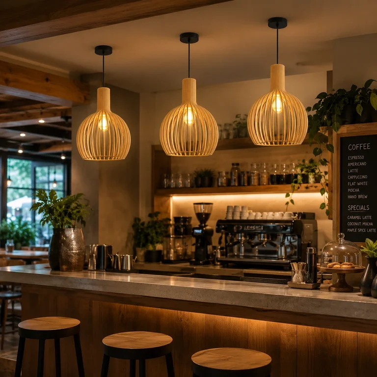 The Flask Wooden Slat Bottle Pendant Light