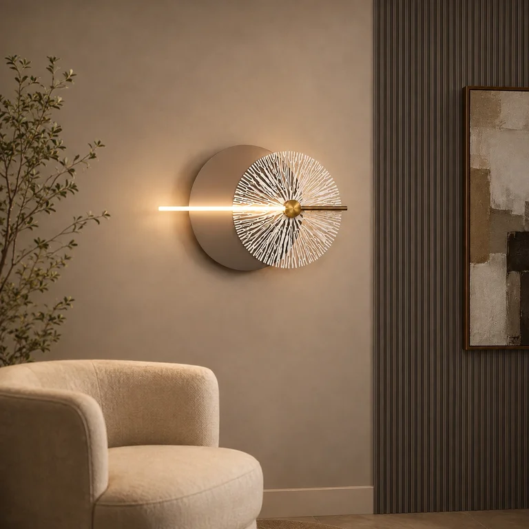 The Quartz 1000mm Wide Radiating Disc LED Wall Light