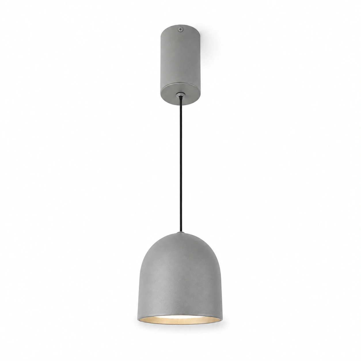 The Acorn 100mm Wide Dome Pendant Light - Matte Grey Aluminum