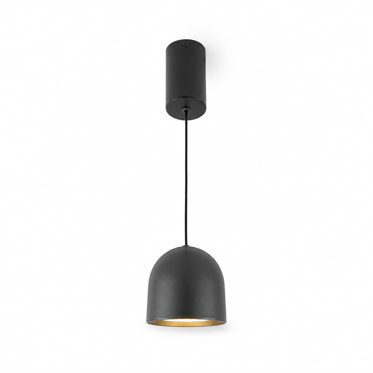 The Acorn 100mm Wide Dome Pendant Light - Matte Black Aluminum