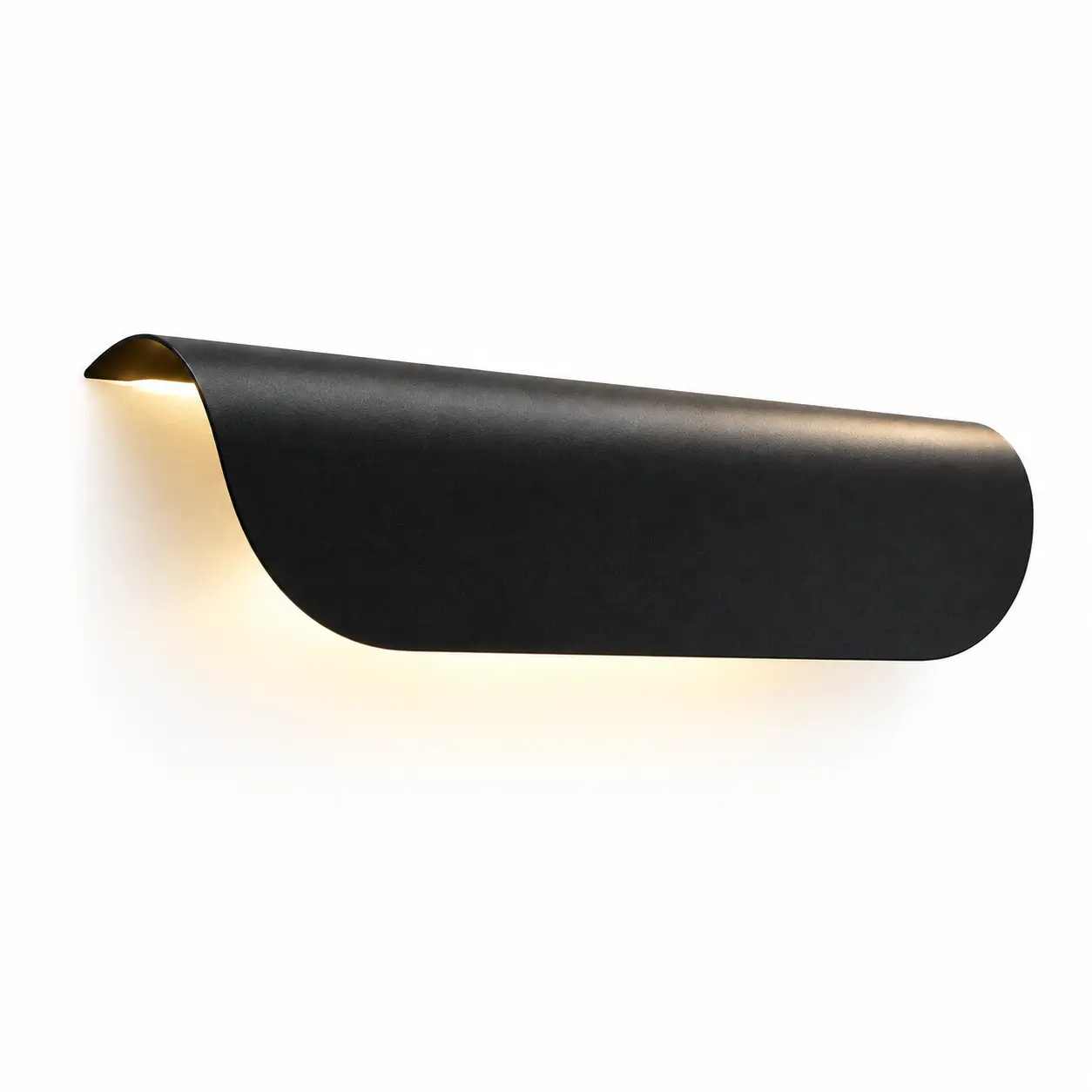 The Vellum Curved Dome Outdoor Wall Light - 300mm Wide - Matte Black Aluminum