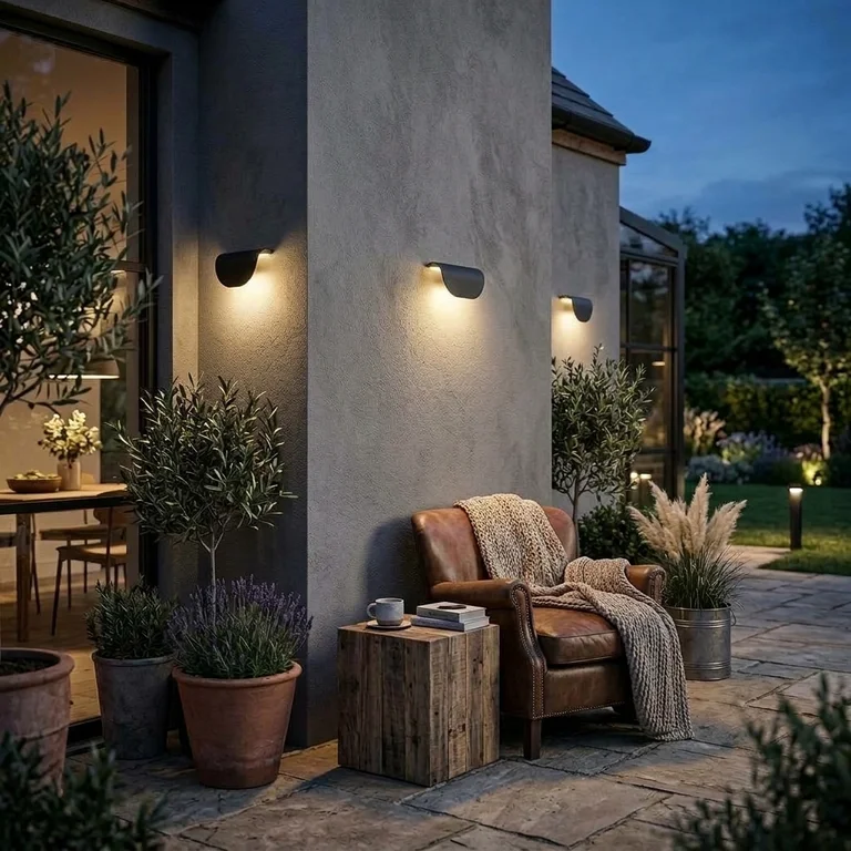 The Vellum Curved Dome Outdoor Wall Light - 300mm Wide - Matte Black Aluminum