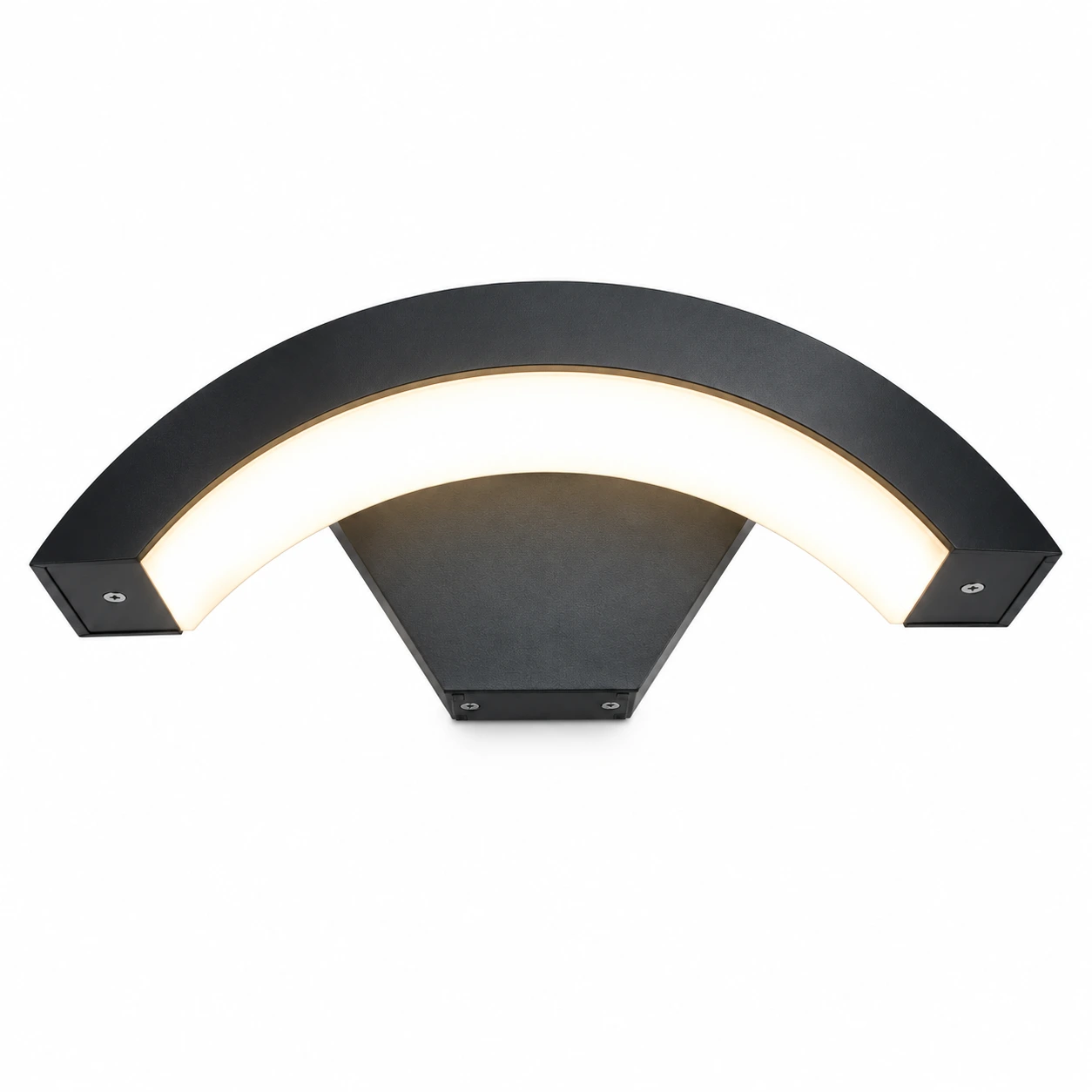 The Curved Fin Outdoor Wall Light - 290mm Wide - Matte Black Aluminum