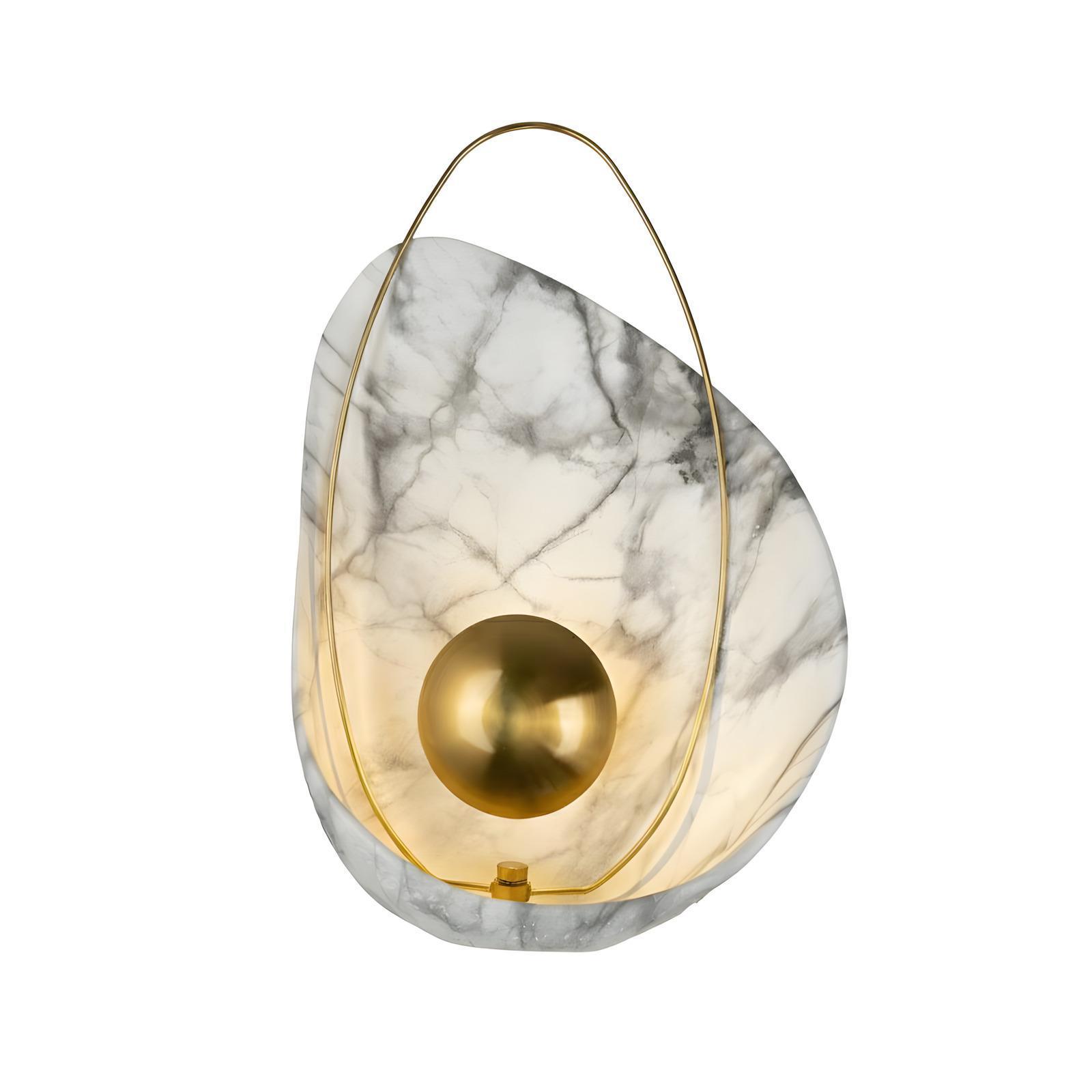 The Dawn 270mm Wide Organic Marble Wall Light - White Marble & Brushed Gold