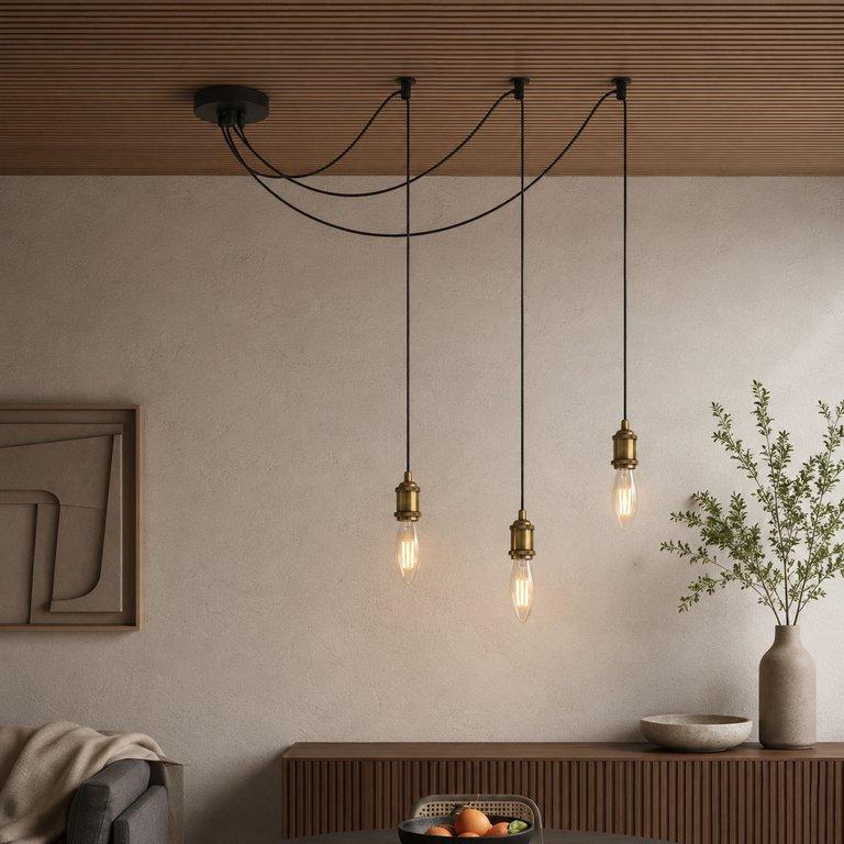 Pendant Light Kit - E14 - Anti-Brass - 3m Cable