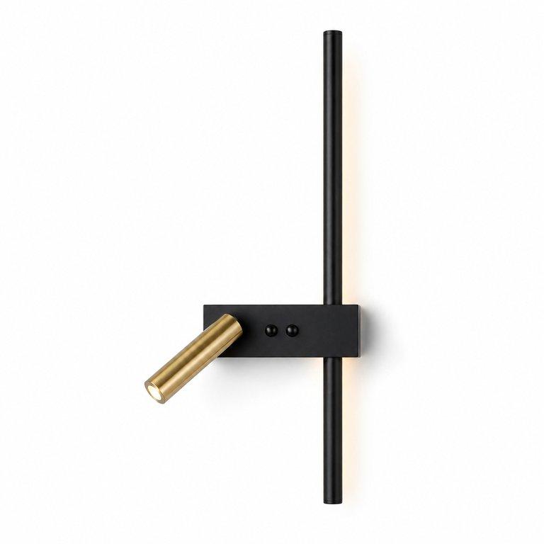 The Linear 20.5" Tall 2-Light 8W LED Wall Sconce - Black & Brass Finish - Metal