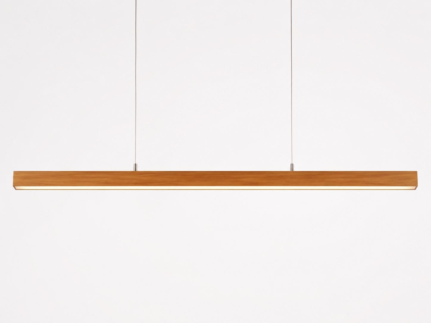 The Wood Linear Pendant - 18W - 3000K - Metal and Wood - 122cm