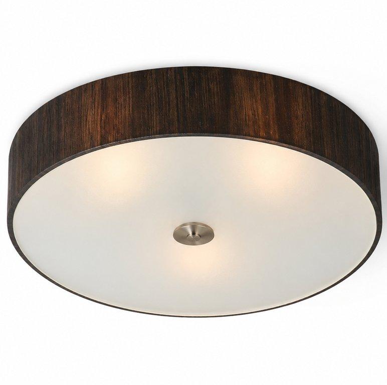 The Sierra 16" Diameter 3-Light E12 Fabric Ceiling Light - Black Finish - Metal & Fabric